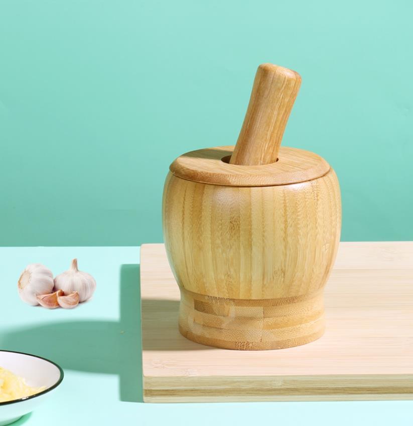 Garlic Masher Natural Solid Wood Grinder Manual Bowl Environmental Kitchen Utensil
